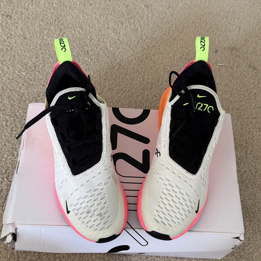 Nike Air Max 270 React White and Pink Sneakers